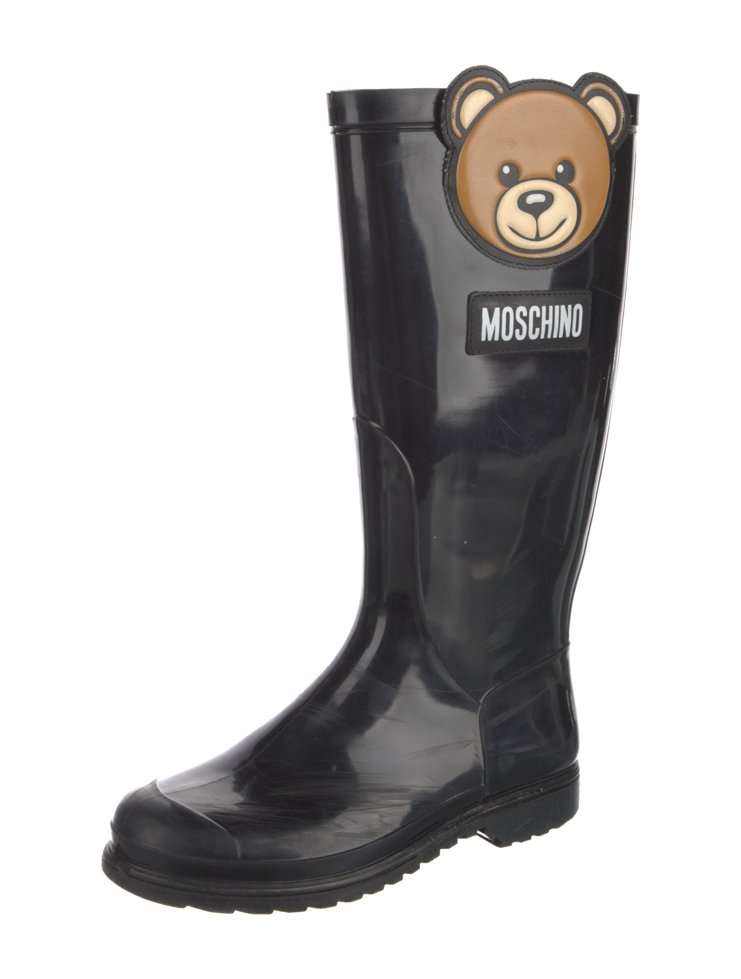 Moschino Rubber Graphic Print Rain Boots