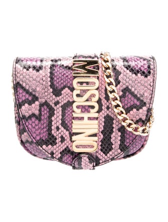 Moschino Embossed Leather Crossbody Bag
