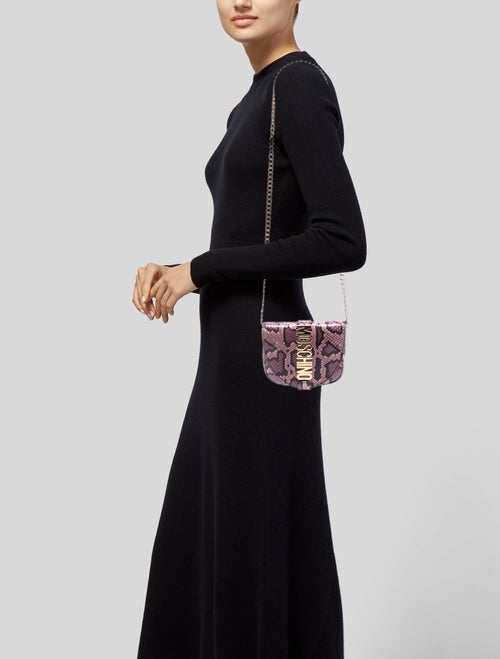 Moschino Embossed Leather Crossbody Bag
