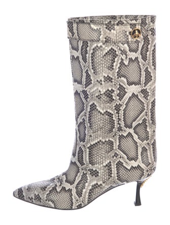 Moschino Leather Animal Print Boots