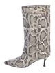 Moschino Leather Animal Print Boots