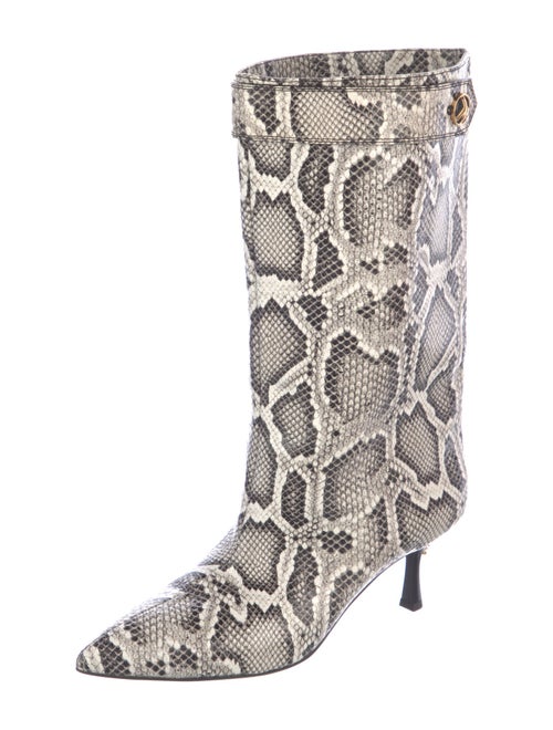 Moschino Leather Animal Print Boots