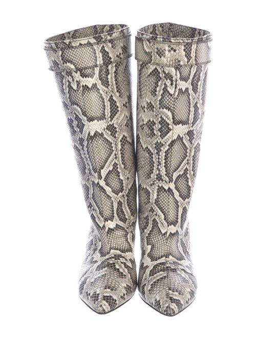 Moschino Leather Animal Print Boots