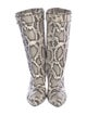 Moschino Leather Animal Print Boots