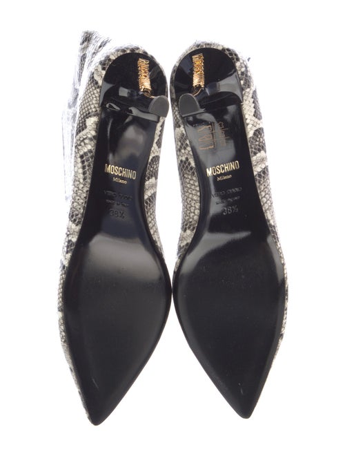 Moschino Leather Animal Print Boots