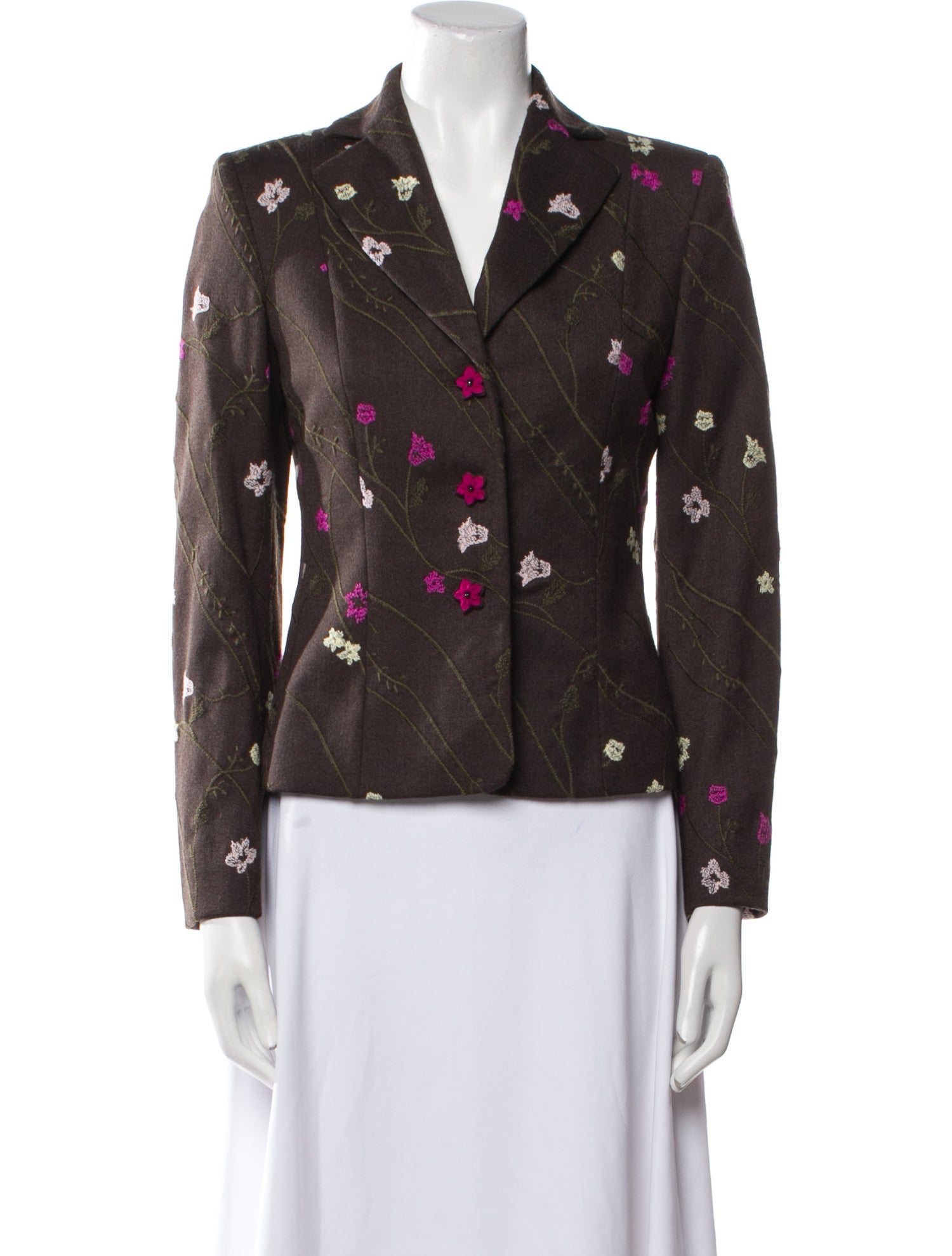 Moschino Virgin Wool Floral Print Blazer