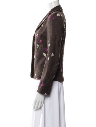 Moschino Virgin Wool Floral Print Blazer