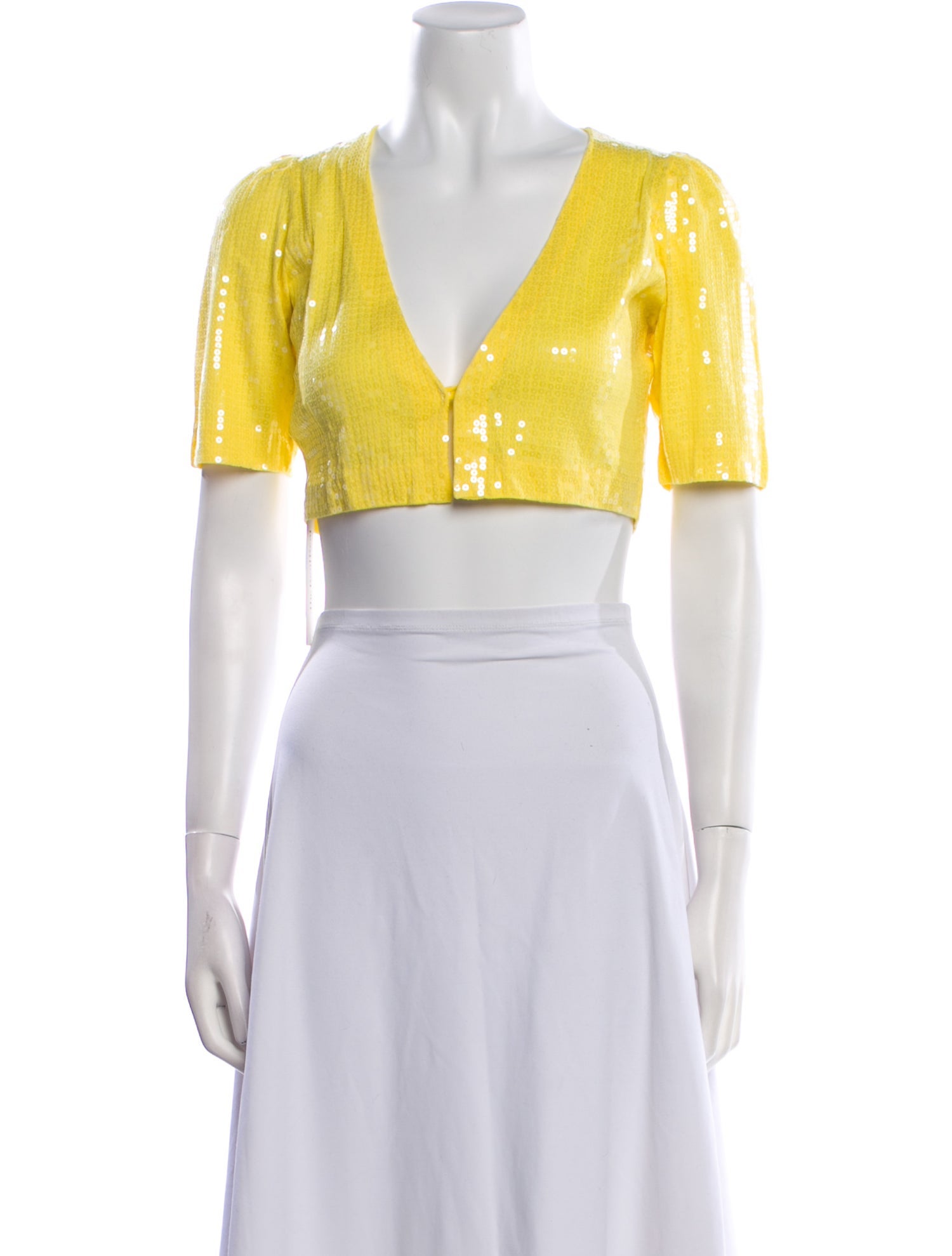 Moschino V-Neck Short Sleeve Crop Top w/ Tags