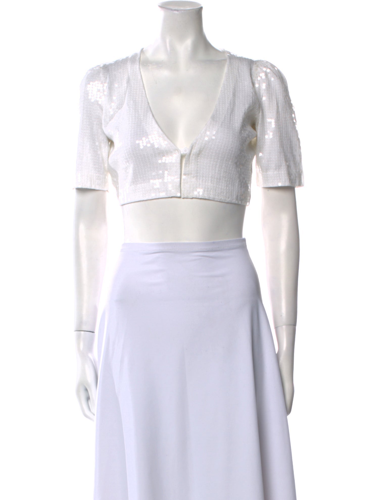 Moschino V-Neck Short Sleeve Crop Top w/ Tags