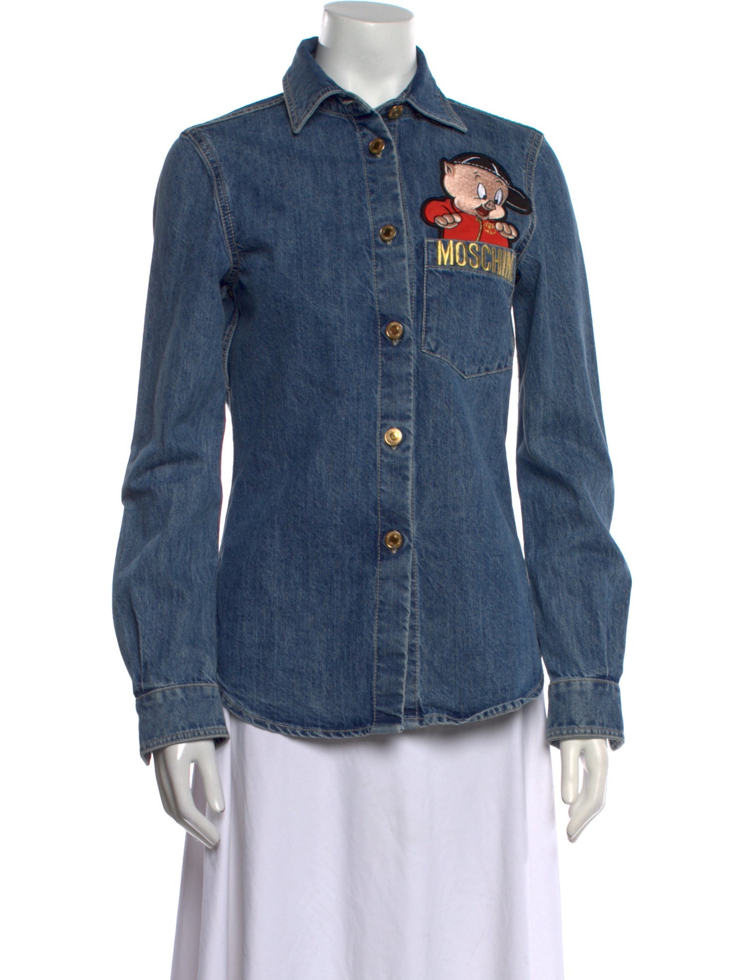 Moschino Long Sleeve Button-Up Top