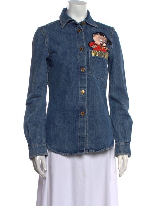 Moschino Long Sleeve Button-Up Top