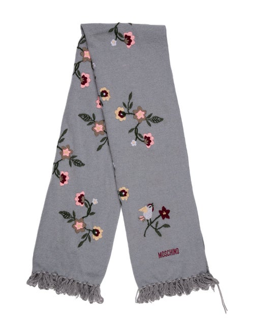 Moschino Wool Floral Print Scarf