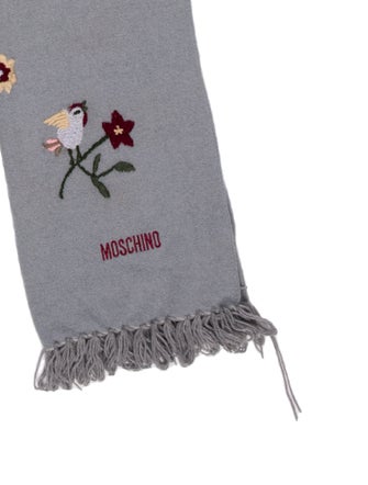 Moschino Wool Floral Print Scarf