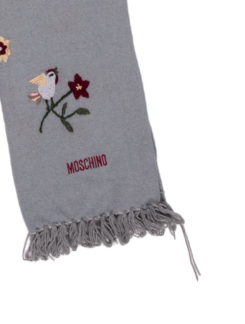 Moschino Wool Floral Print Scarf