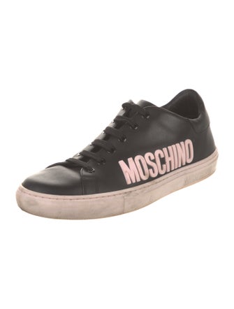 Moschino Leather Graphic Print Sneakers