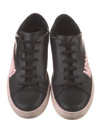 Moschino Leather Graphic Print Sneakers