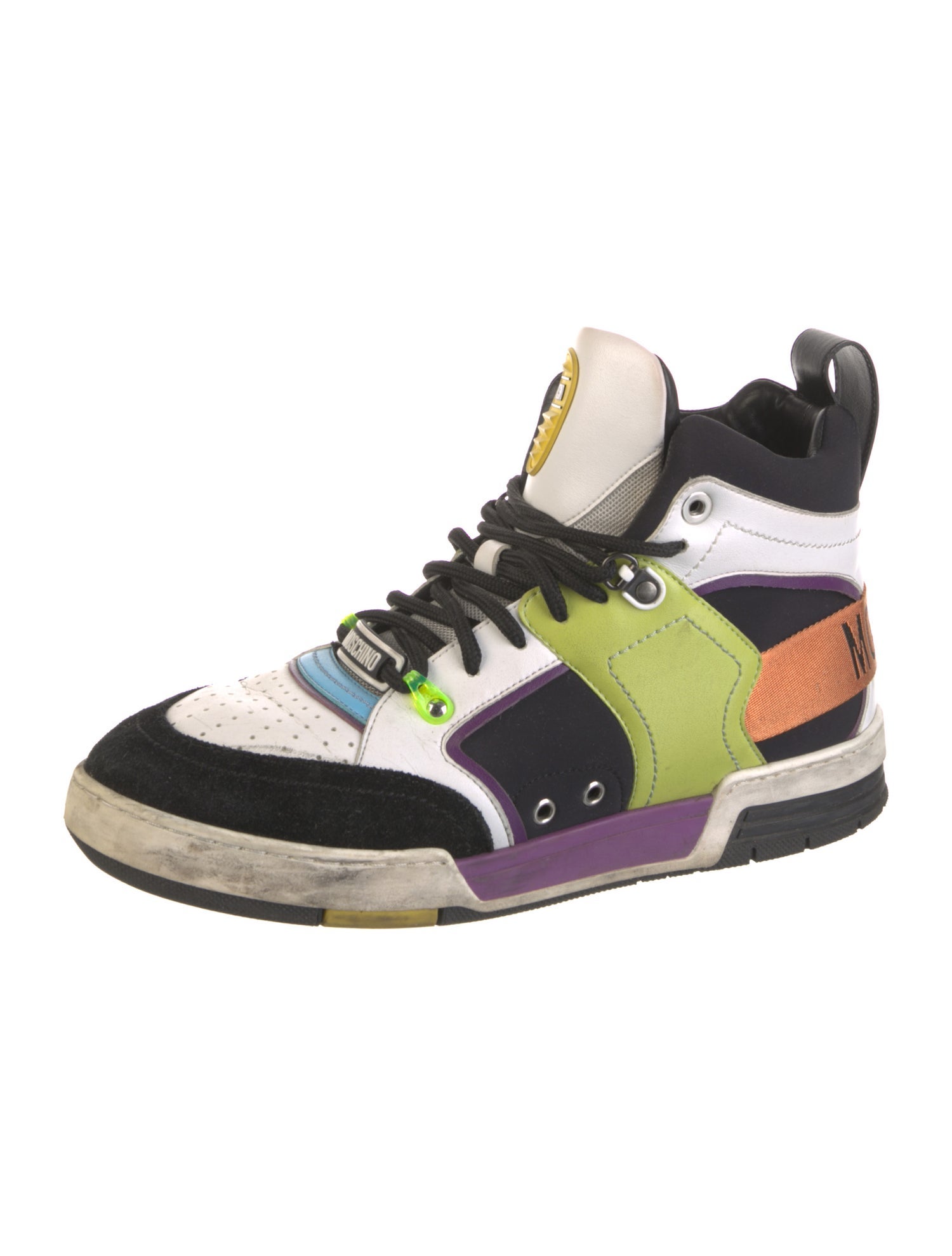 Moschino Mesh Colorblock Pattern Sneakers
