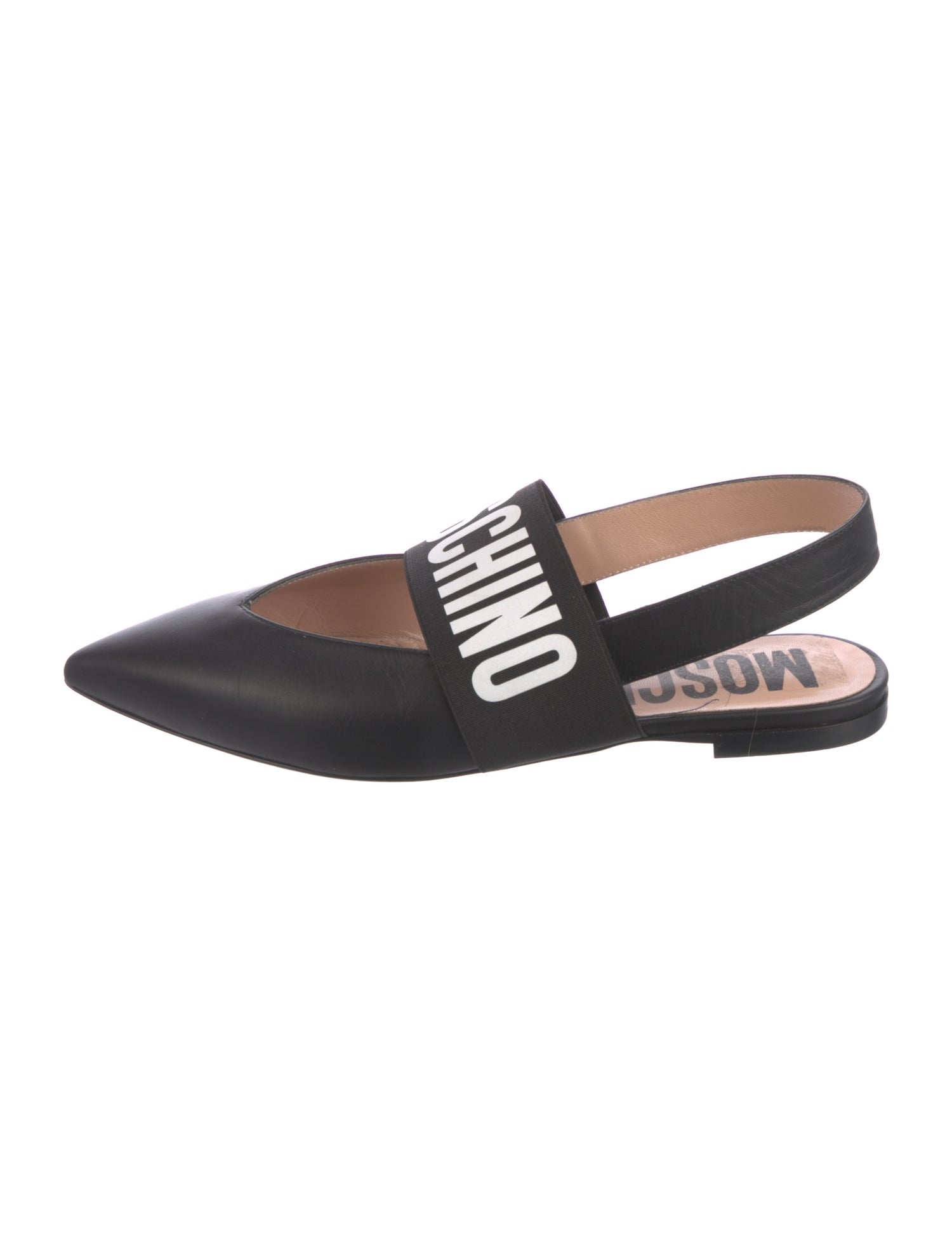 Moschino Leather Slingback Flats