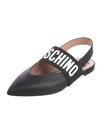 Moschino Leather Slingback Flats