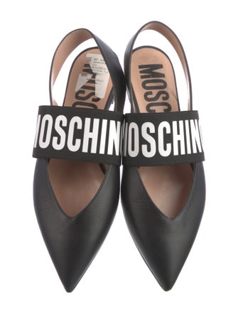 Moschino Leather Slingback Flats