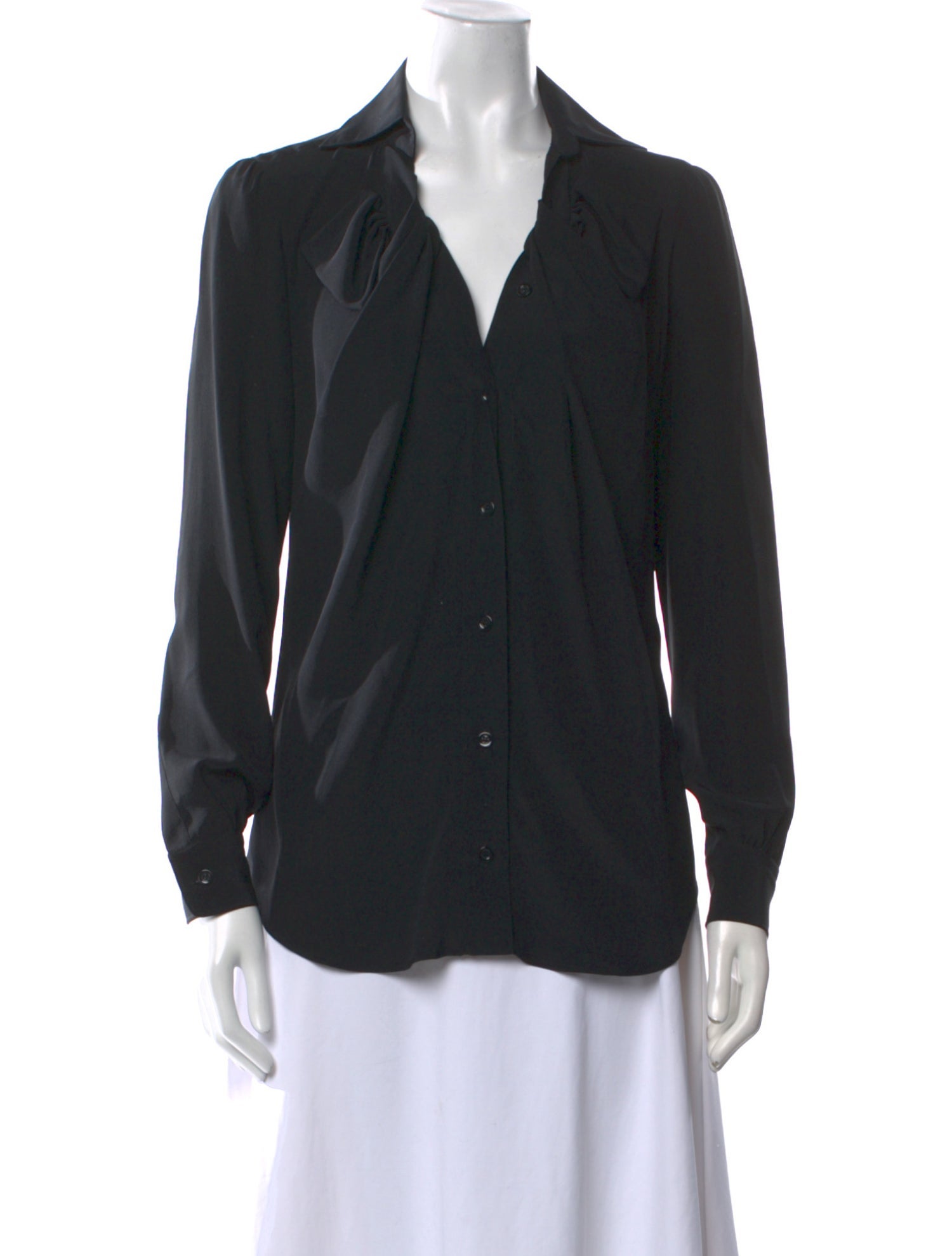 Moschino Silk Long Sleeve Button-Up Top