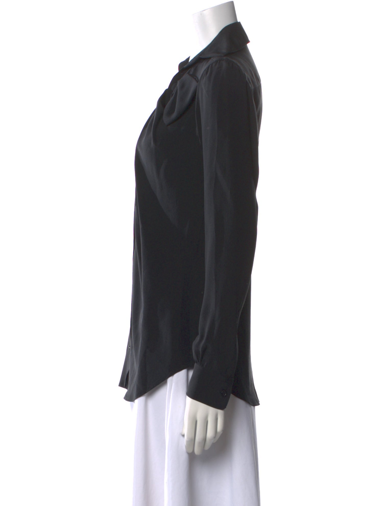 Moschino Silk Long Sleeve Button-Up Top