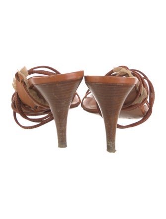 Moschino Leather Animal Print Sandals