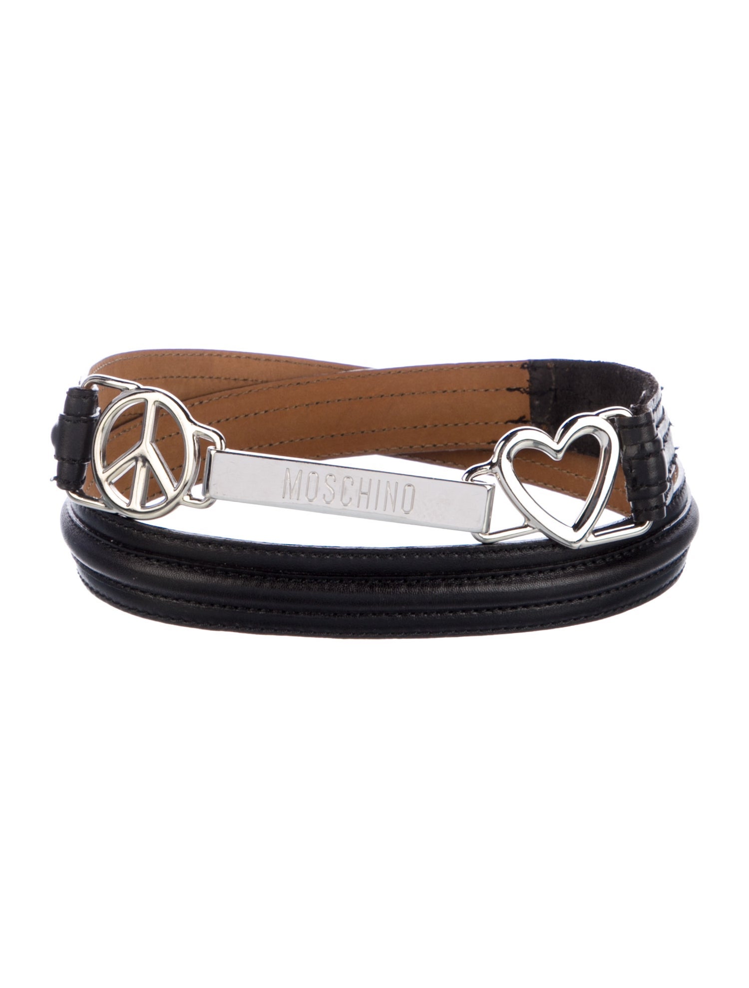 Moschino Skinny Leather Waist Belt