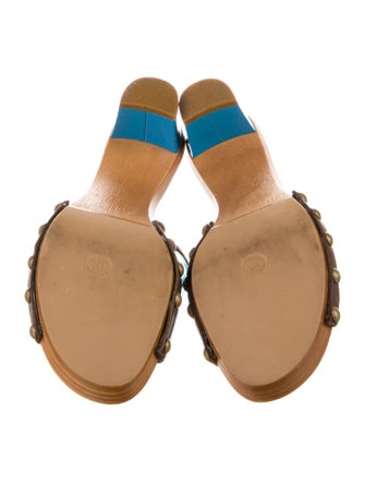 Moschino Leather Studded Accents Slides