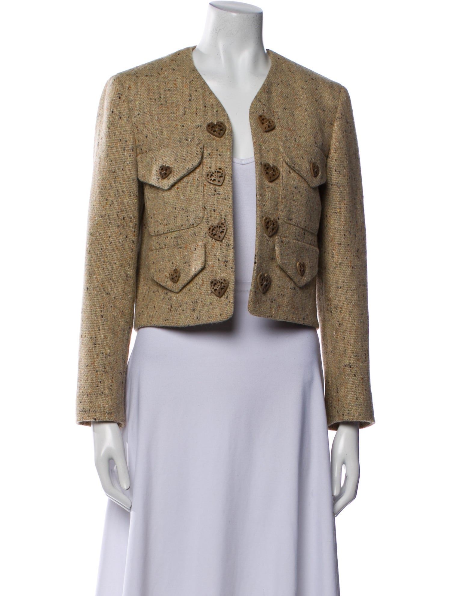 Moschino Wool Tweed Pattern Evening Jacket