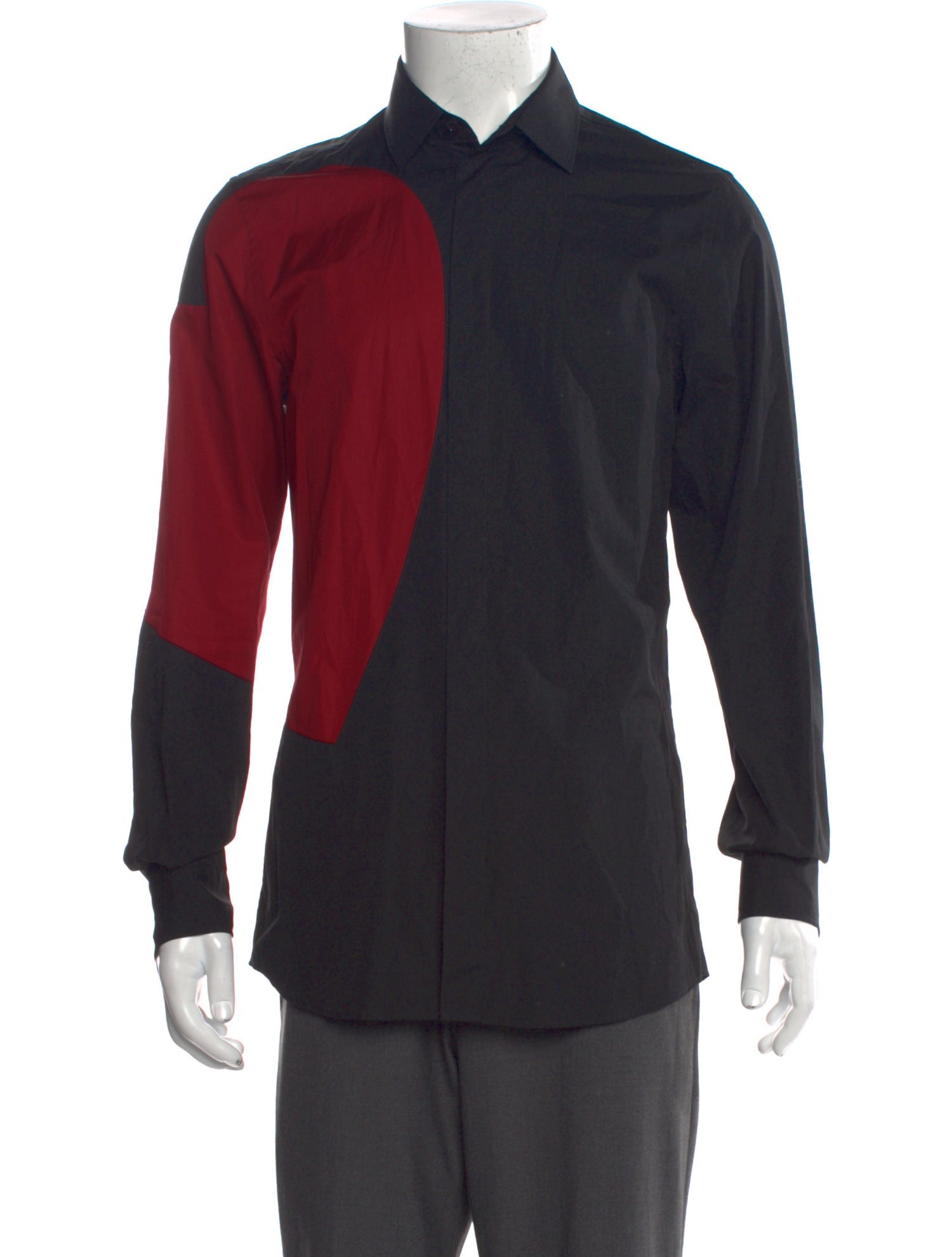 Moschino Colorblock Pattern Long Sleeve Shirt