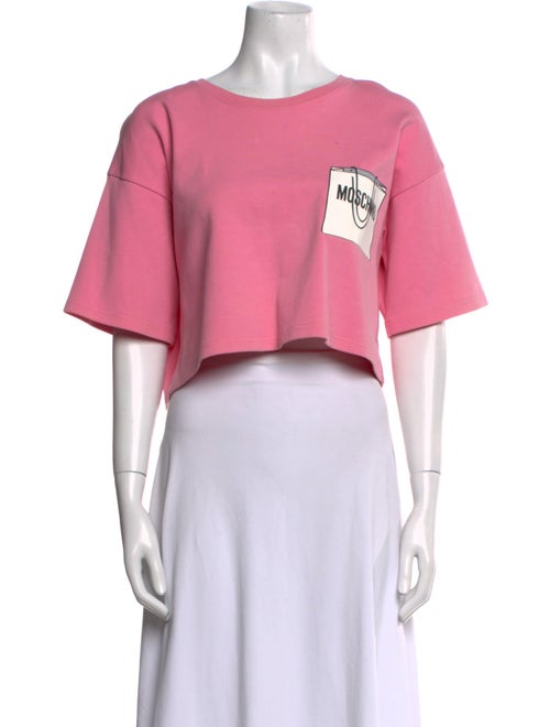 Moschino Graphic Print Crew Neck Crop Top