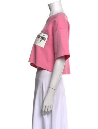 Moschino Graphic Print Crew Neck Crop Top
