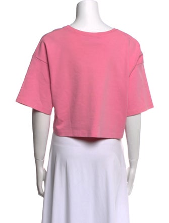 Moschino Graphic Print Crew Neck Crop Top