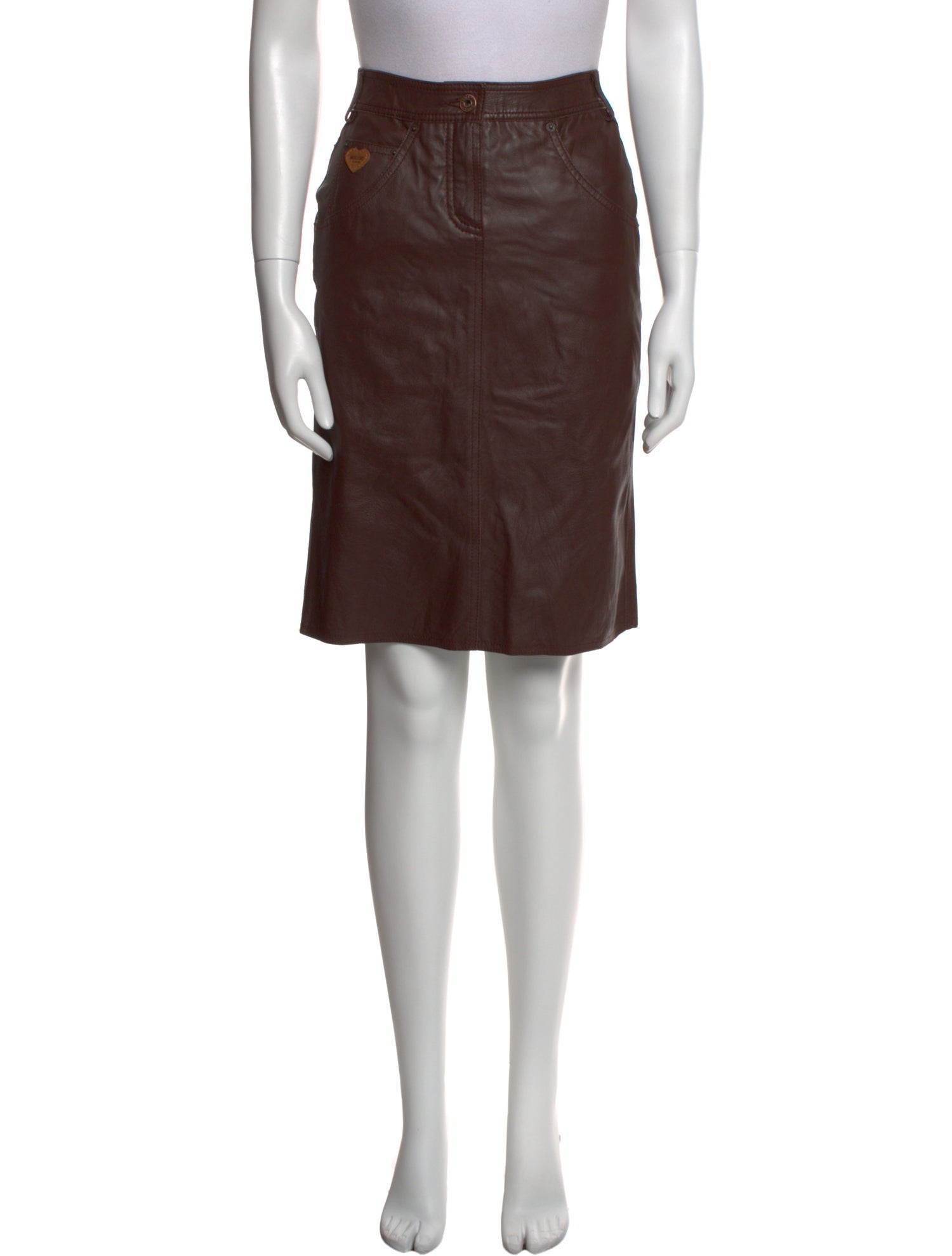 Moschino Leather Knee-Length Skirt