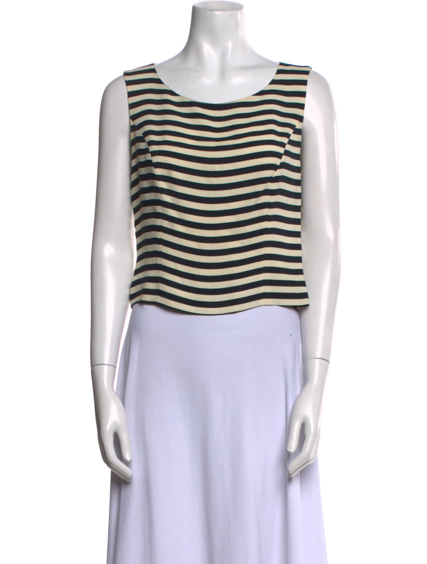 Moschino Couture Striped Scoop Neck Crop Top
