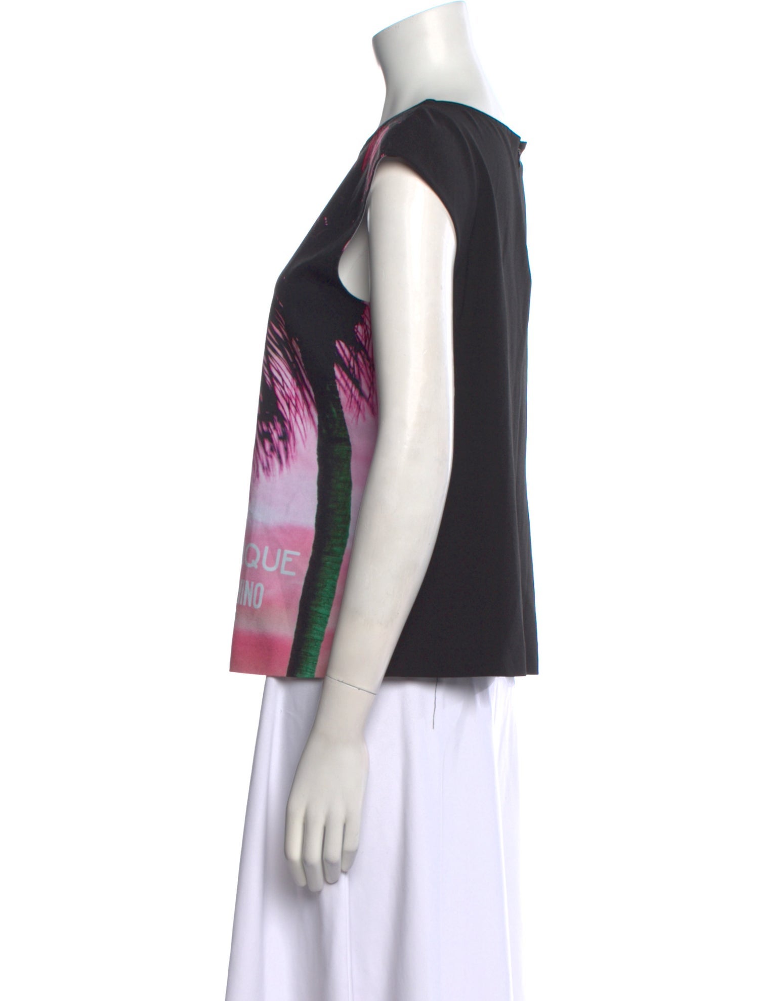 Moschino Printed Bateau Neckline T-Shirt