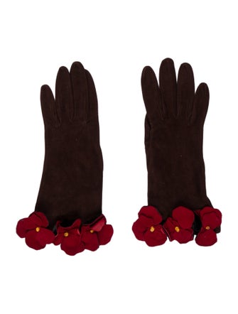 Moschino suede gloves