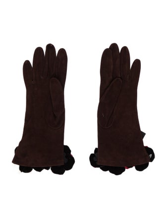 Moschino suede gloves