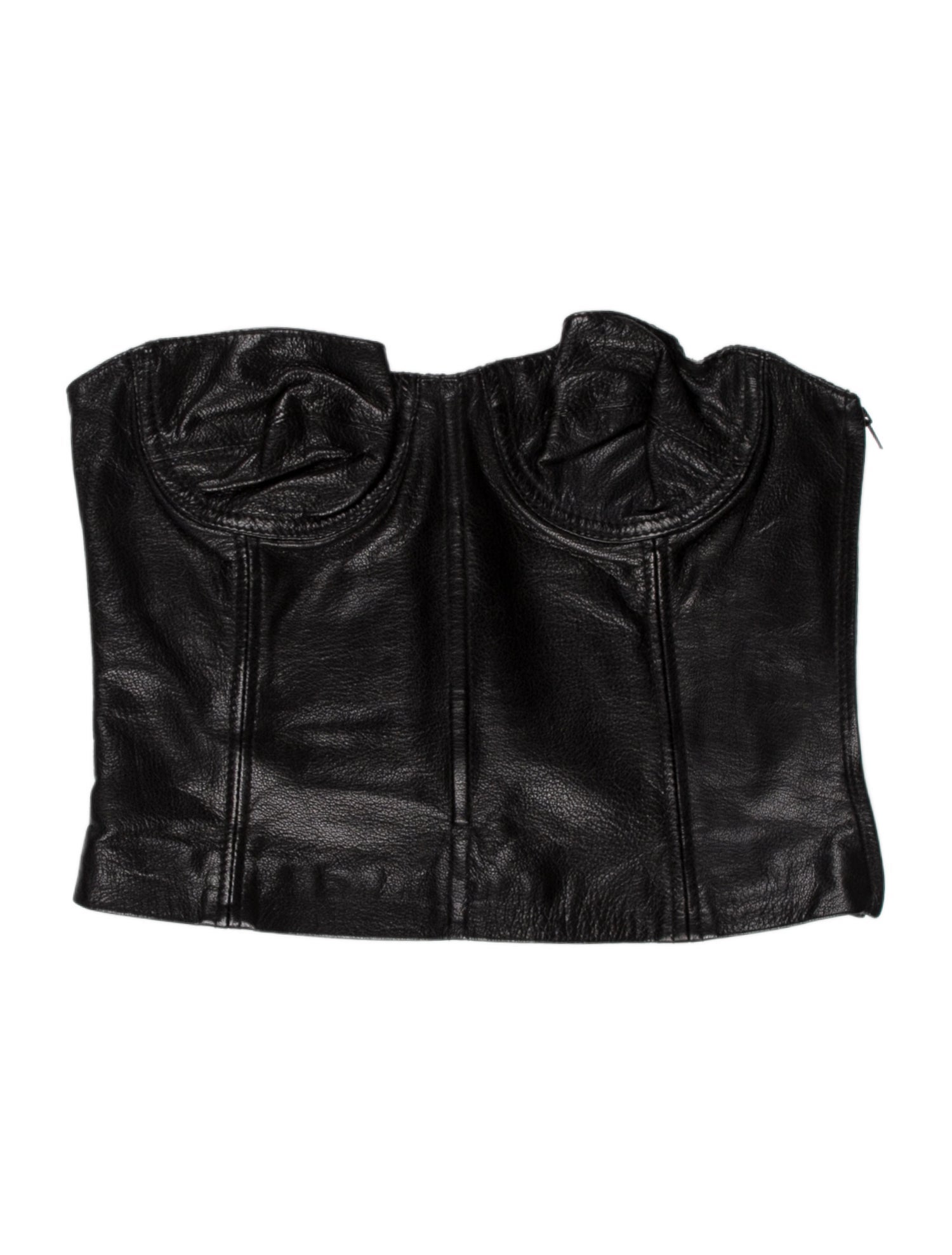 Moschino Leather Strapless Crop Top