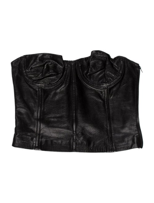 Moschino Leather Strapless Crop Top