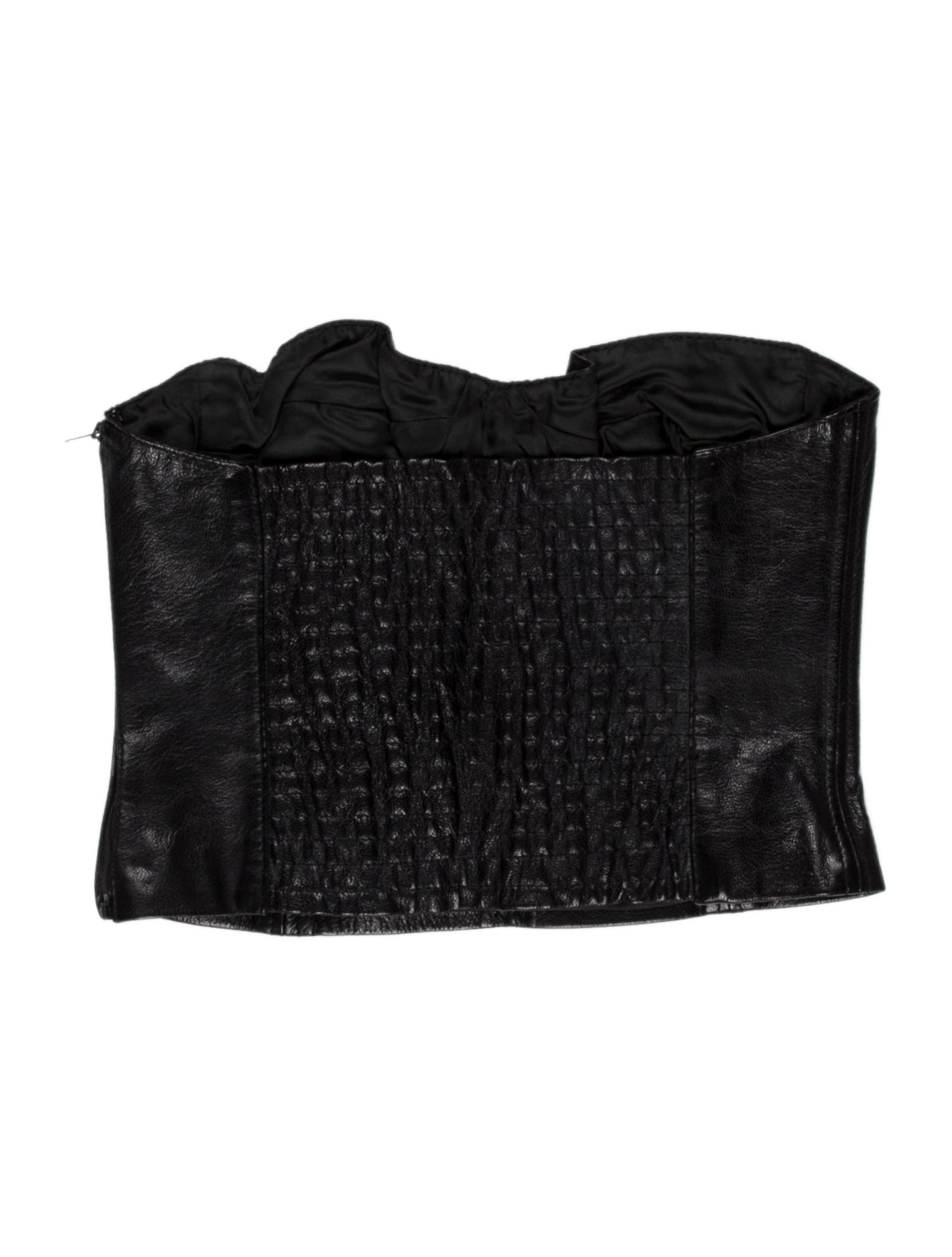 Moschino Leather Strapless Crop Top