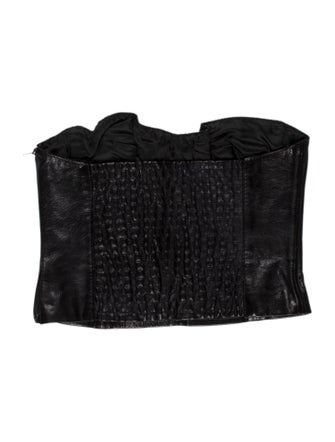 Moschino Leather Strapless Crop Top