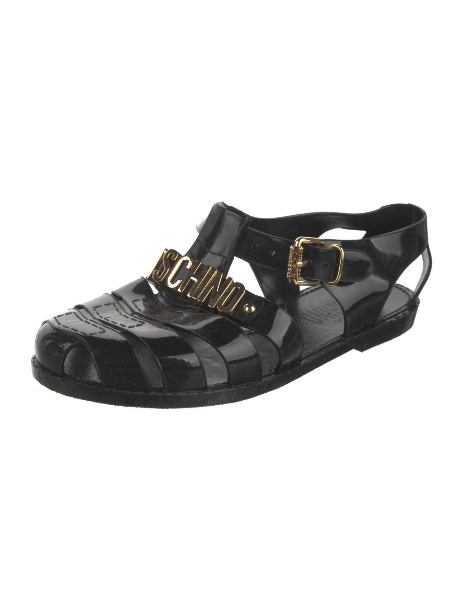 Moschino Rubber Slingback Flats