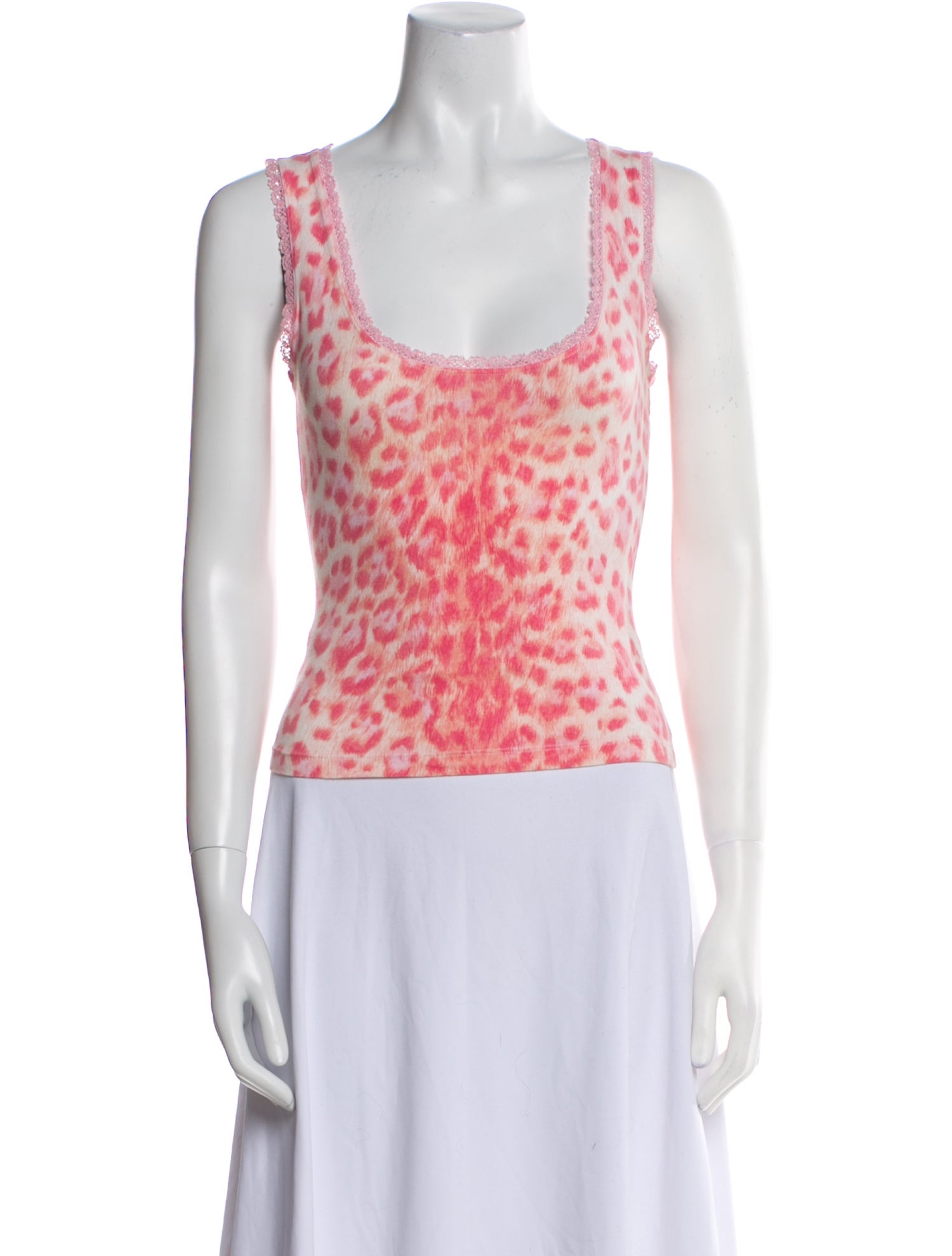 Moschino Animal Print Scoop Neck Top
