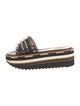Moschino Leather Striped Slides