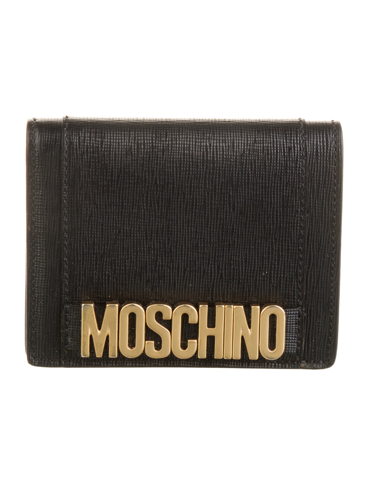 Moschino Saffiano Leather Compact Wallet