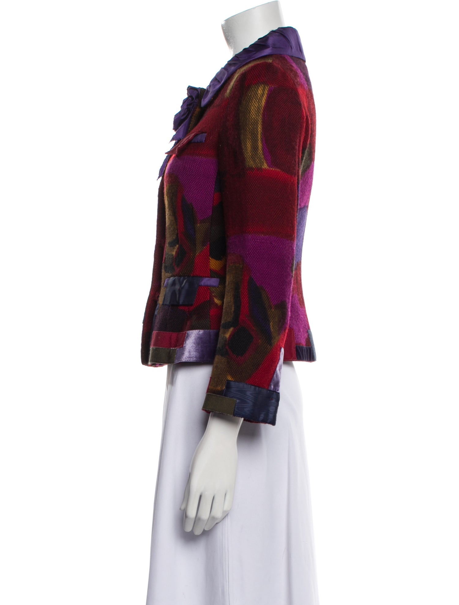 Moschino Wool Plaid Print Evening Jacket