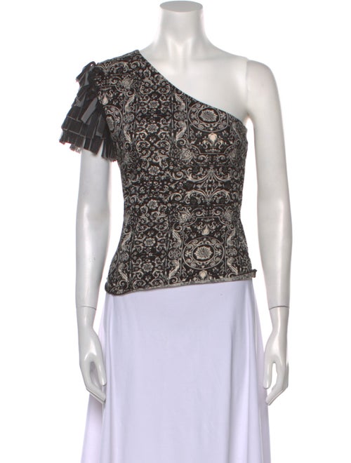 Moschino Printed One-Shoulder Top