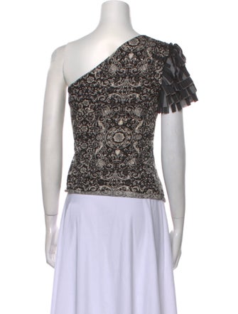 Moschino Printed One-Shoulder Top